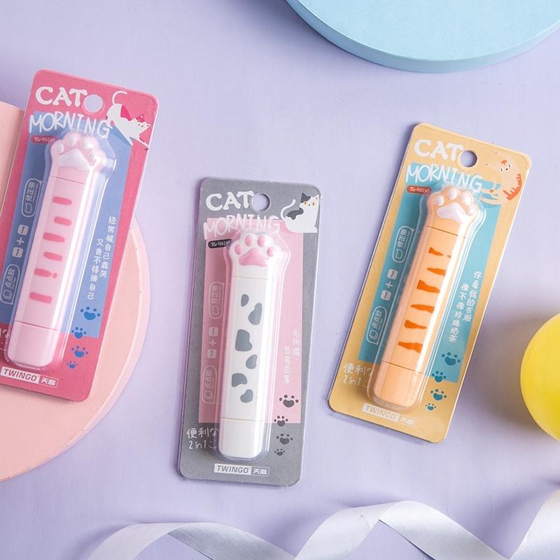 Mohamm Cartoon Cat Correction Tape With Double-sided sticky Tape Combination School Supplies Korean
