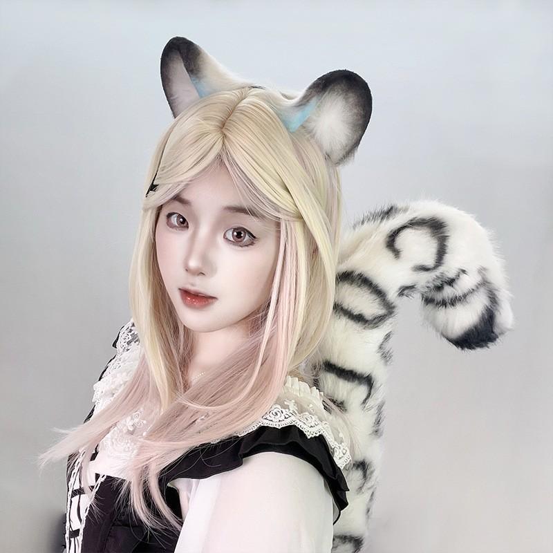 Snow Leopard Ears Tail Set Adult Cosplay Costume Fluffy Animal Headband Accessory Inspired By Archer Character