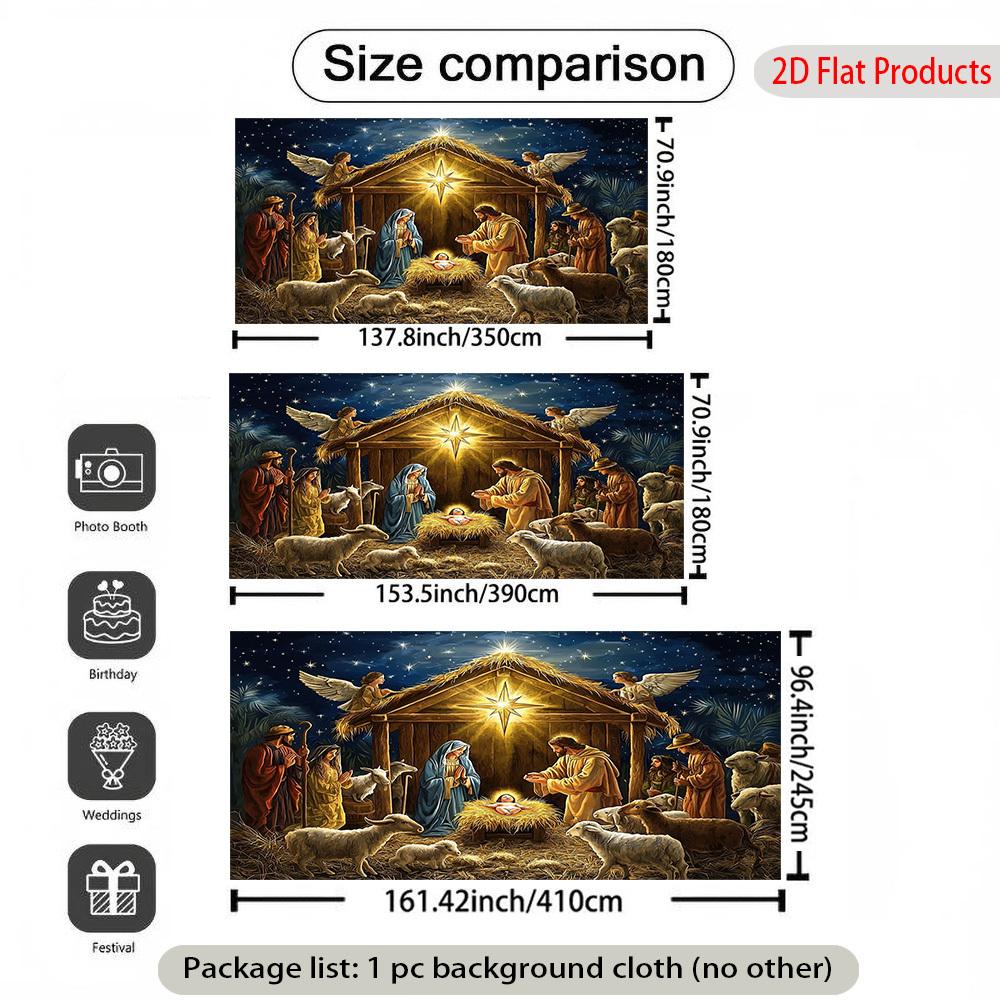 2D flat product 1 piece of banner background depicting the Nativity scene including Maryzyc