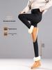 Women's High-Waisted Fleece-Lined Black Leggings, Autumn/Winter 2025, Stretchy, Slim-Fit Pencil Pants