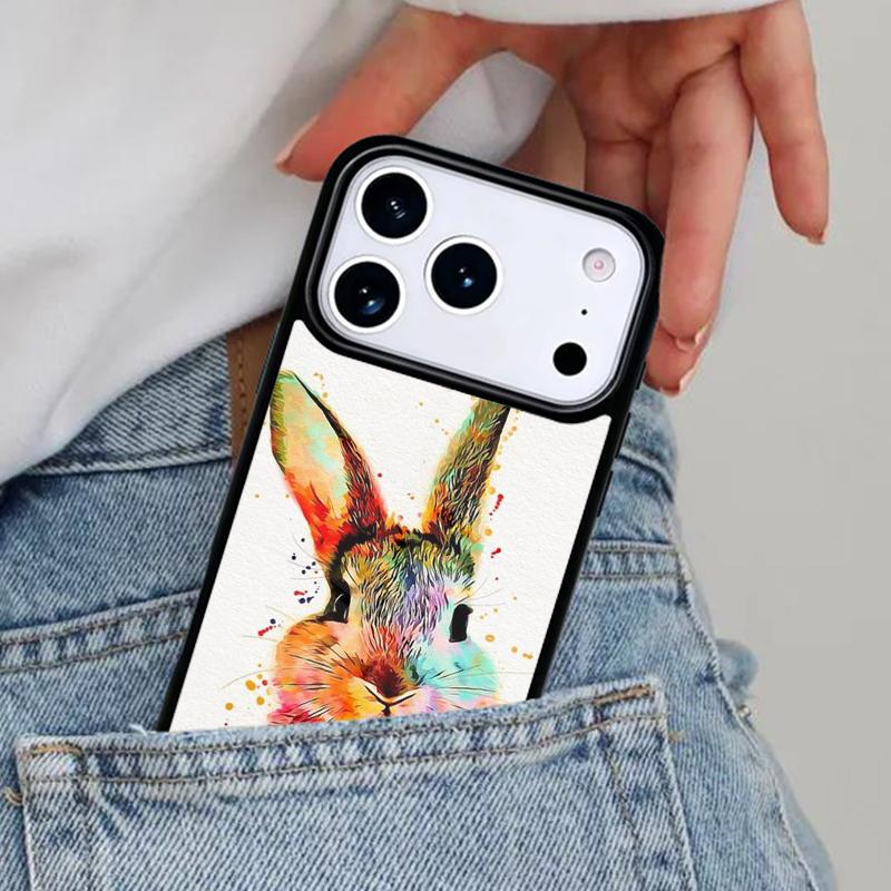 Cute Bunny Rabbit Phone Case for iPhone 16e 15 14 13 12 17 Pro Max Plus Air 17pro Cover Coque