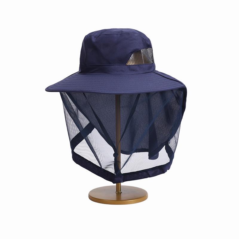 

Men s Outdoor Mosquito Protection Fishing Hat with Face Shield and Bee Protection Mesh Mask. темно-синий