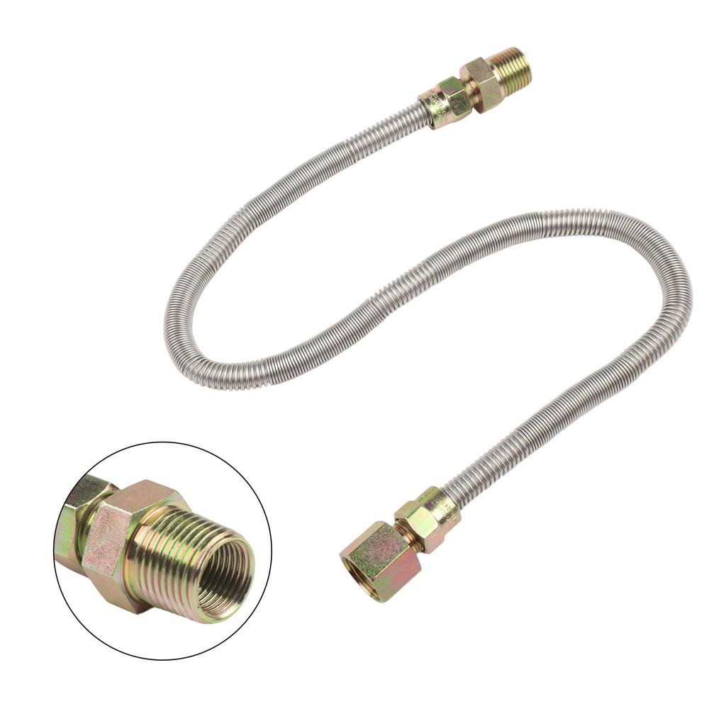 Sleek Silver Finish 24 Inch Stainless Steel Hose for Easy Installation