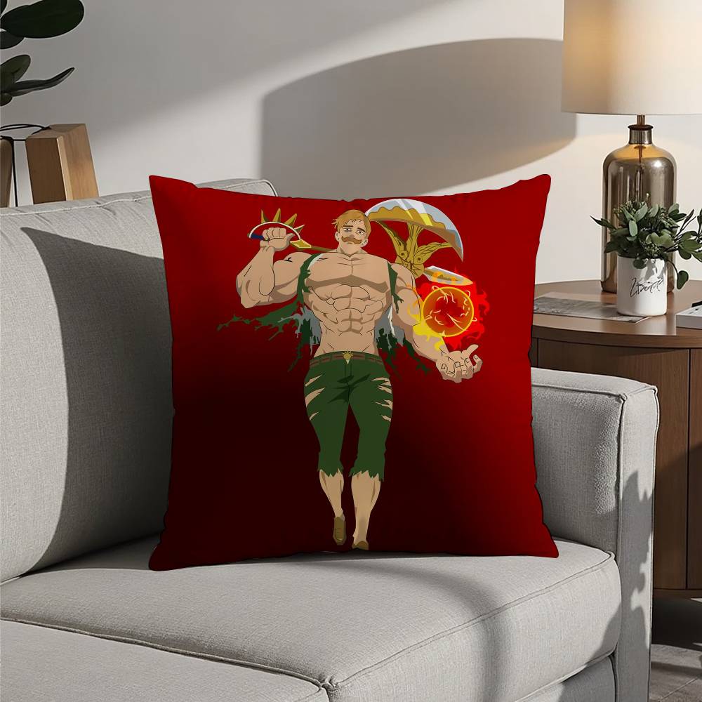 Hot Anime The Seven Deadly Sins Pillow Case 3D Print Polyester Fiber 40*40cm Home Sofa Throw Decoration Festival Gift