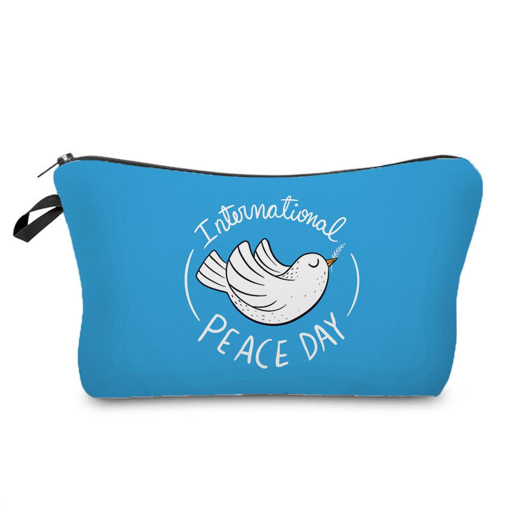 Women Peace Dove Print Cosmetic Bag Toiletries Organize Travel Storage Case 6369