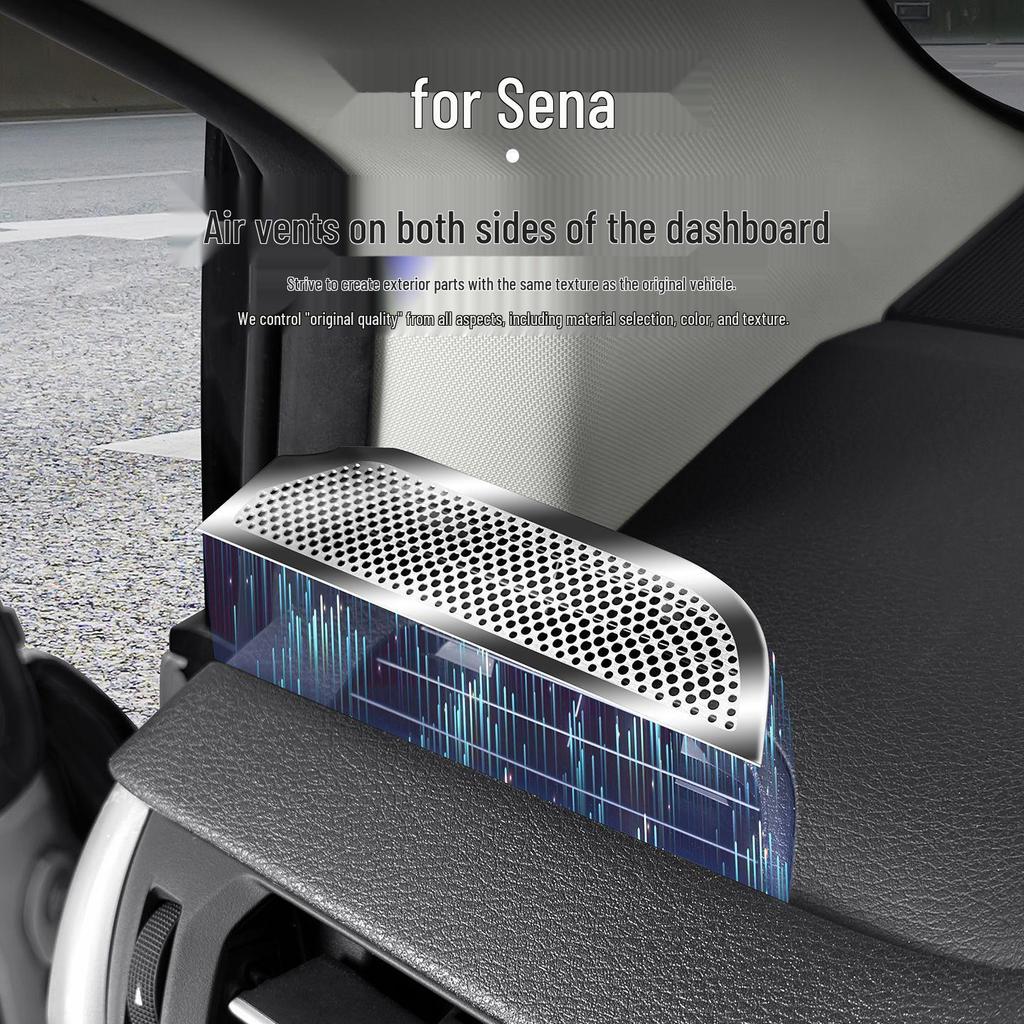 Stainless Steel Dust Covers for Toyota C-HR Gravia Dashboard Side Vents, Car Interior Accessory
