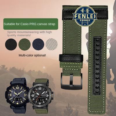 Armband für Casio Nylon Uhrenarmband PRG-600YB PRG-650 PRW-6600 GA2000 Serie Bergsteigen Leder Canvas Uhrenarmband Zubehör 24MM