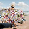 T-Takashis M-Murakamis Cartoon Bath Towel Microfiber Soft Water Absorbing Breathable For Girl Kids Decorative Beach Towel