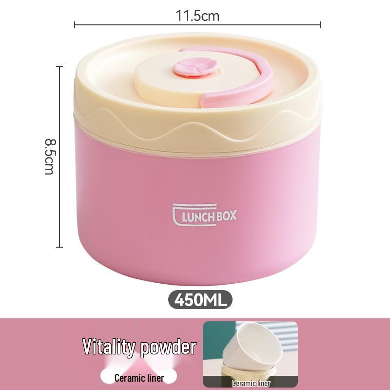 Microwaveable Insulated Ceramic Bento Lunch Box - Portable, Multi-Layer for Students and Office Workers