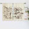Cowboys Kitchen Curtains American Wild West Desert Riding Horse Cactus Prairie Hill Lanscape Short Tier Curtains for Bathroom Ca