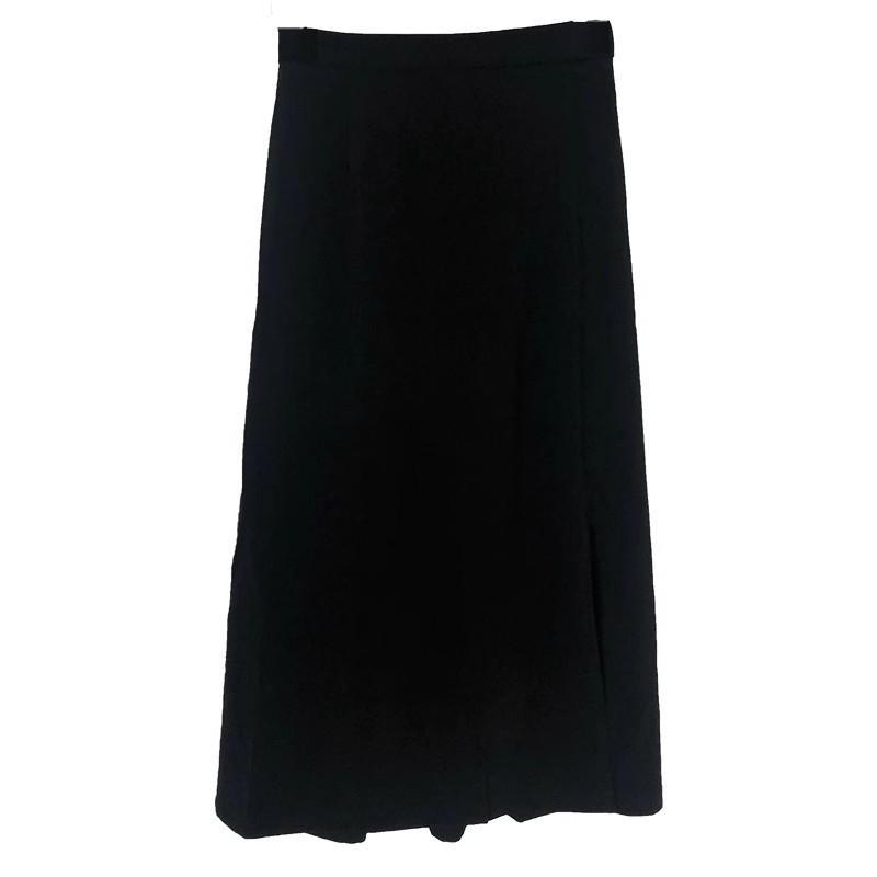 Women's Autumn Knee-Length A-Line Split Skirt Tailored Long Skirt Suitable for Pear-Shaped Figures Mid-Length Half Skirt