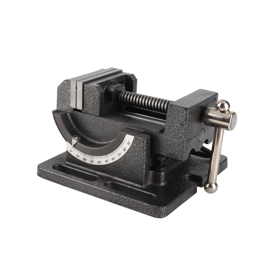Heavy Duty Drill Press Vise Cast Iron Body Corrosion‑Resistant Hardware Accessory 3‑Inch Tiltable for Industrial Drilling Metal