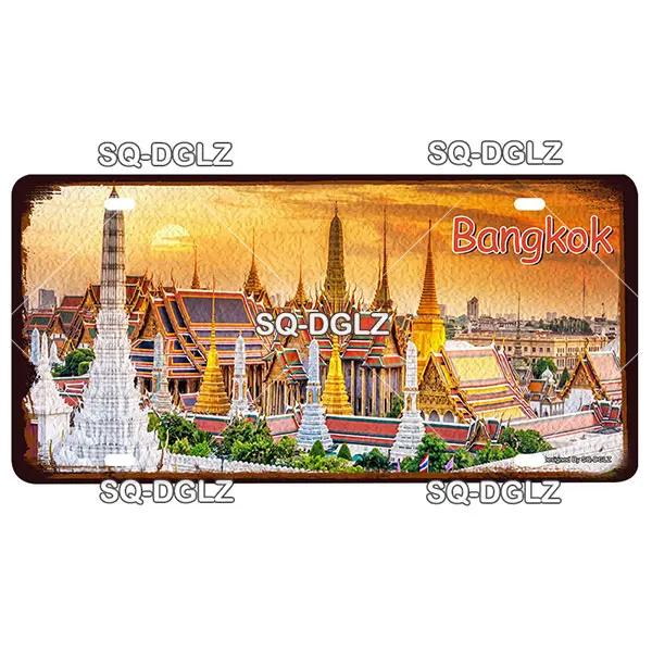 [SQ-DGLZ] Asia City 15x30cm Plate Metal Sign Vintage Plaque Tin Sign Wall Decor For Bar Country Painting Travel Poster