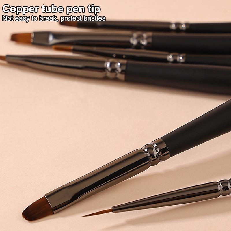 Wooden Handle Nail Drawing Brushes For Manicure Lines Painting Gradient Uv Gel Extension Builder Drawing Pen