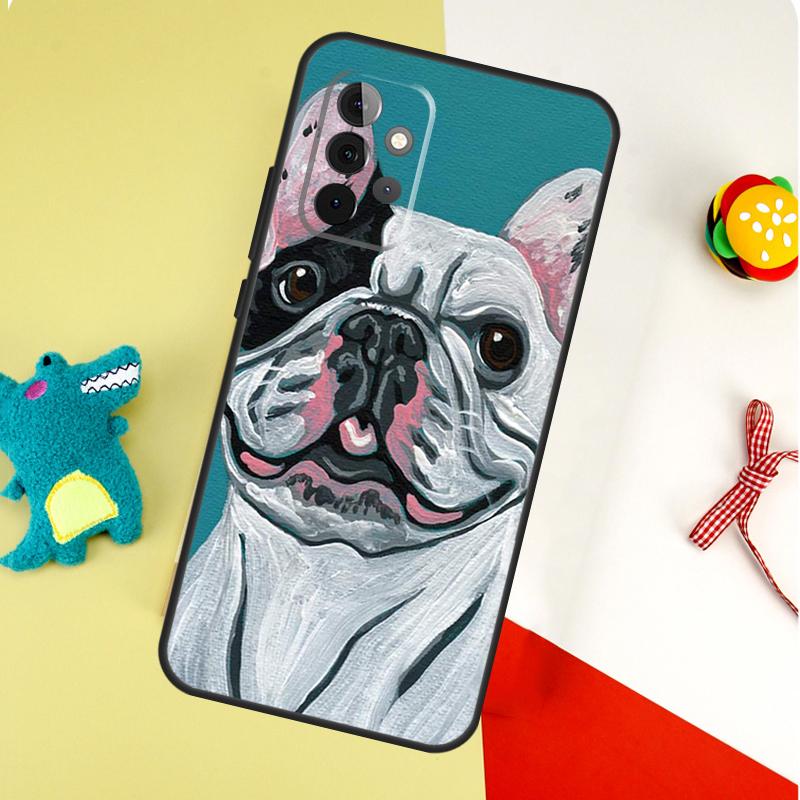 Watercolor French Bulldog Painting For Samsung Galaxy A05 A06 A16 A54 A34 A14 A55 A35 A15 A53 A33 A13 A22 A32 A52 Phone Case