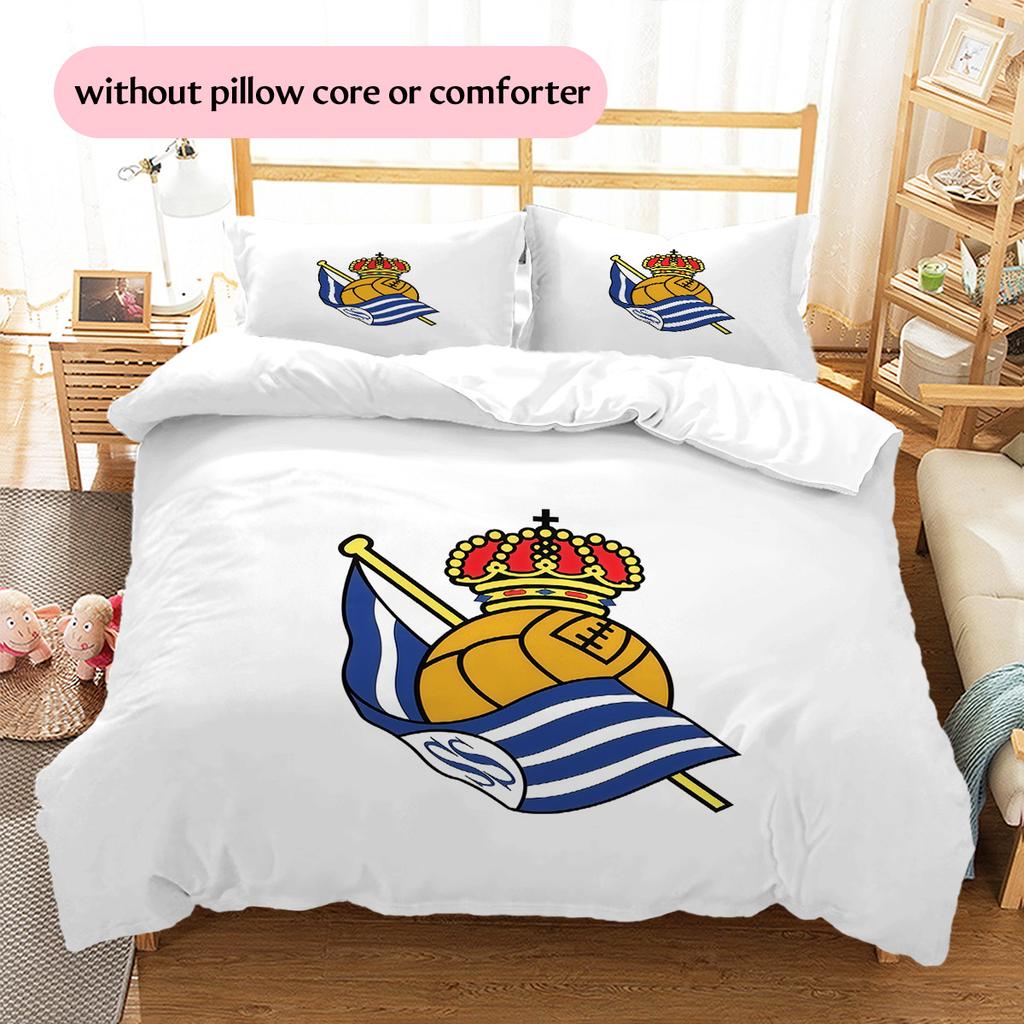 Real Sociedad Pattern Bedding Quilt Set  Home Decoration  Gift (1 * duvet cover + 2 * pillowcase  without core)