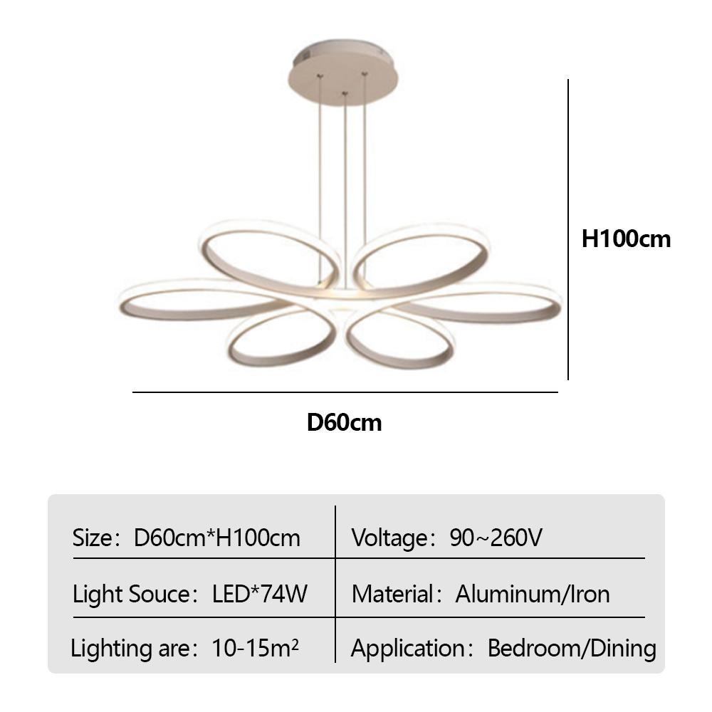 Modern LED Ceiling Lamp Aluminum 30/60CM Blac/White Flower Light For Bedroom Living Room Study Hotel Home Lighting Luminaires