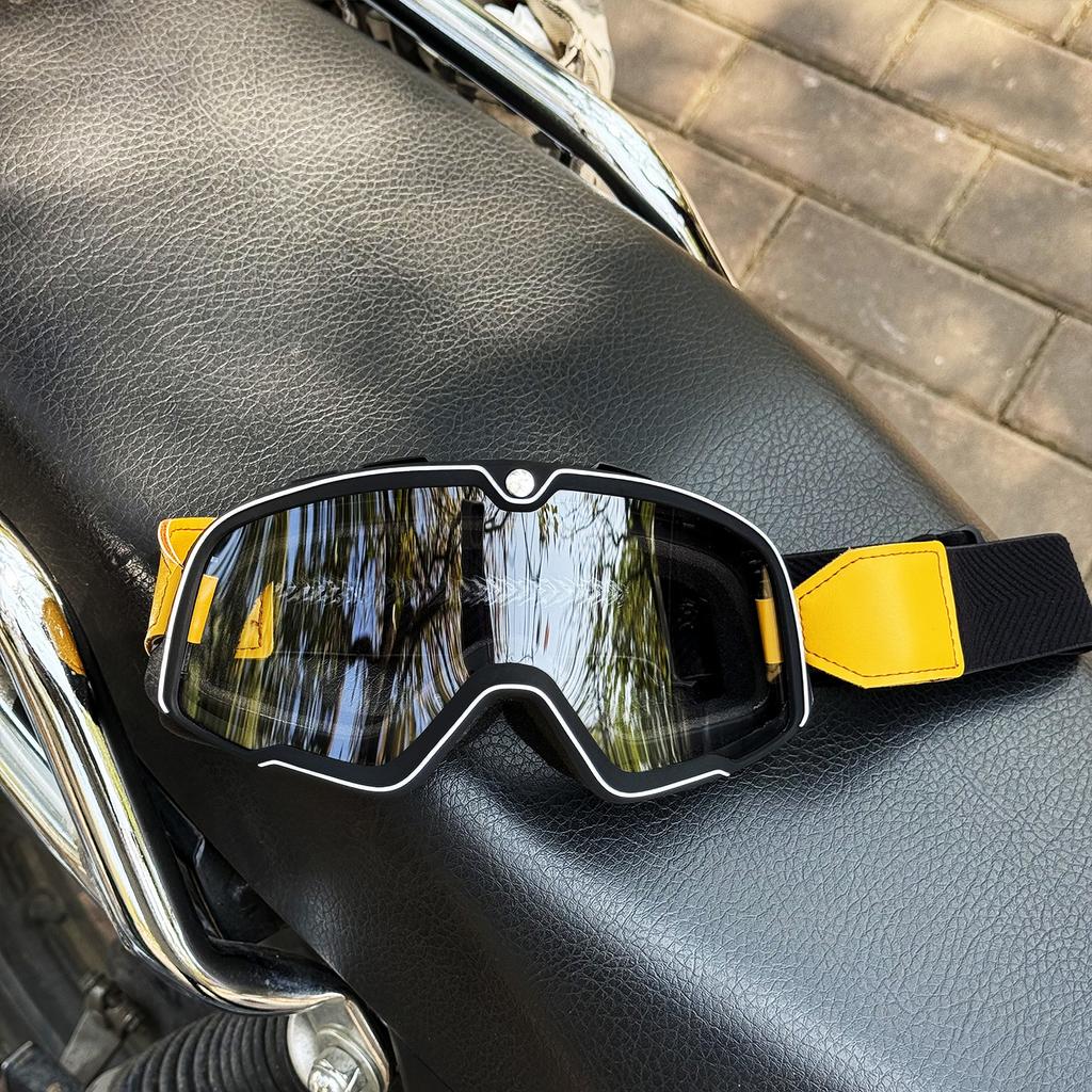 Kask motocyklowy retro motokrosowy gogle pilotażowe jet vintage motocyklowe skuterowe okulary offroadowe okulary