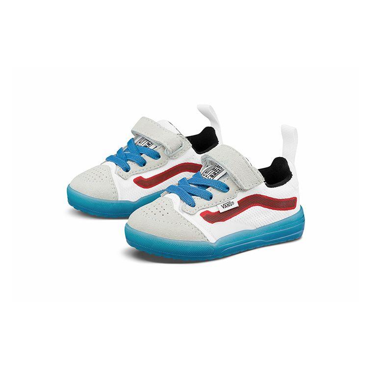 Vans Classics Velcro Breathable Durable Non-Slip Low-Top Casual Skate Shoes Baby Sneaker White Blue Red VN0A5HZ1WTM