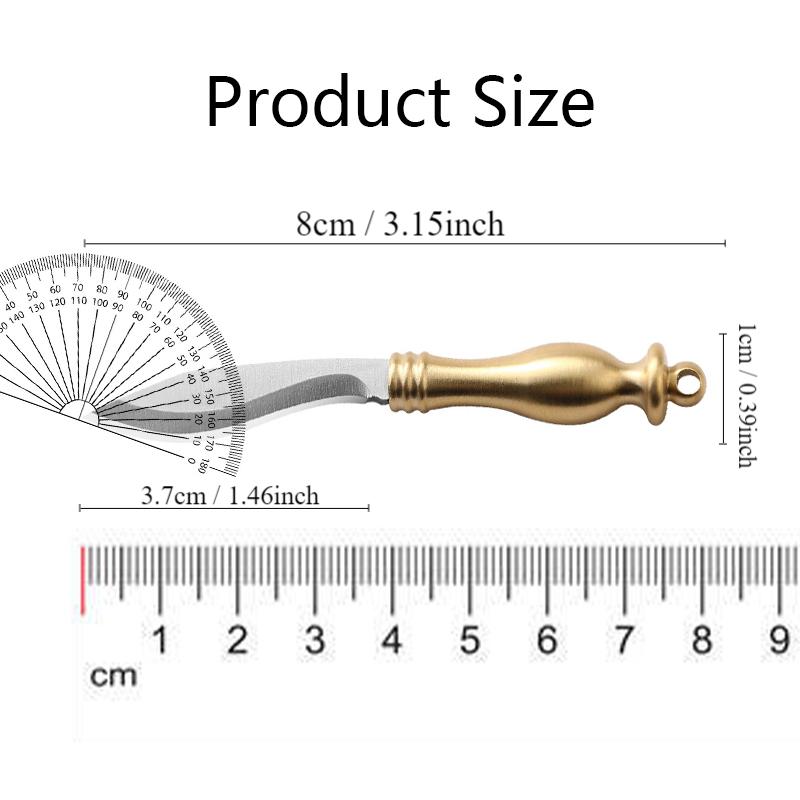 Brass Color Handle Sharp Pocket Knife Portable Unpacking Mini Knife Keychain Pendant Utility Outdoor Camping Tools