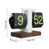 Flip Desk Clock, Digital Flip Clock for Living Room, Single-Sided, Large, Easy-to-Read Numbers, Automatic Flip, 12-Hour Display, Wooden Base, Smooth S
