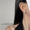 Mini emerald zircon stud earrings retro court temperament earrings