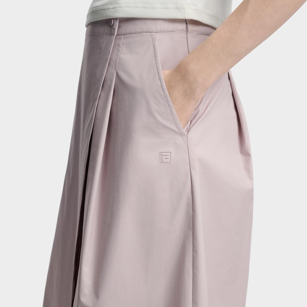 FILA White Fashion Simple Elegant Versatile Loose Comfortable Skirt Pants Casual Long Skirt Women skirts Lotus-Gray-Pink F11W623301FPK