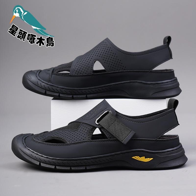 

Handmade mesh hollow breathable sandals men s 2025 summer popular beach shoes men s daily sandals 38