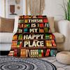 Decke für Buchliebhaber, begeisterte Leser, Bibliothekare, bedruckte Decke „This Is My Happy Place“.