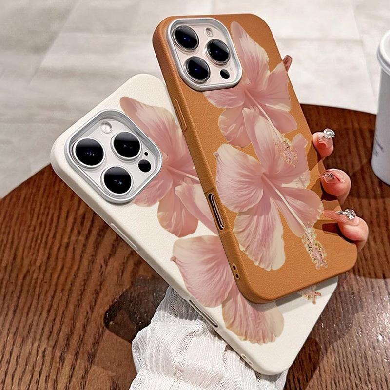 Pink Hibiscus Flower Lichee Pattern Phone Case For Xioaomi 14T 5G Cases Xiaomi 13T Pro 11 Lite 5G Shockproof Soft Silicone Cover