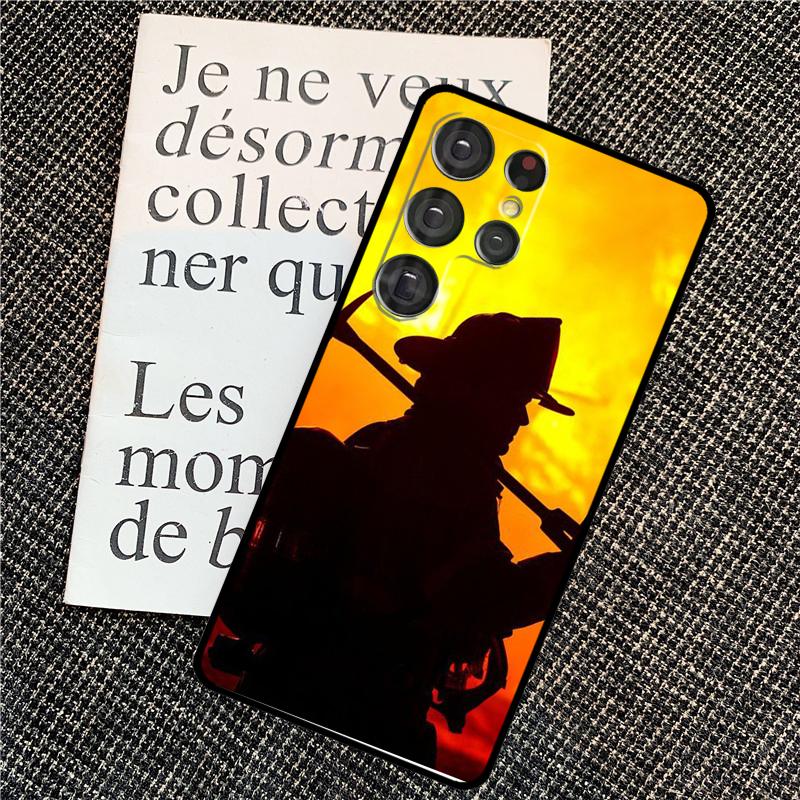 Cool Firefighter Heroes Fireman Case For Samsung Galaxy S25 Ultra S21 S22 S23 S24 Ultra S9 S10 S20 Plus S25 FE Back Cover