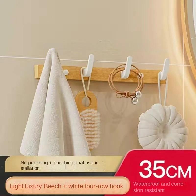 Walnut wood clothes hanging hook without punching wall hanging cap holder door hanging hook key hook key holder wall