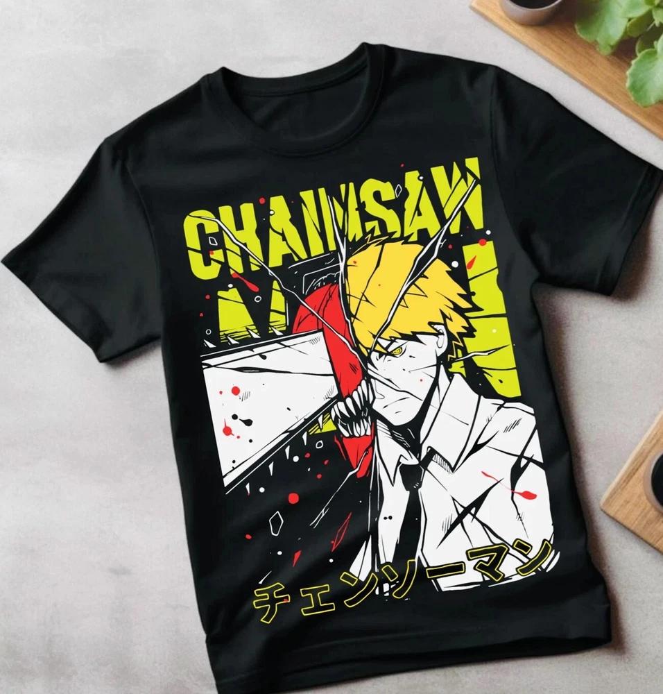 Chainsaw Unisex Denji Demon Chainsaw Portrait Black TShirt S