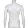 Purely Sweet and Spicy Lace Patchwork Bow Suspender Sexy Perspective Cross Strap Strapless Hot Girl Corset with Design Sense of Ultra-short Vest