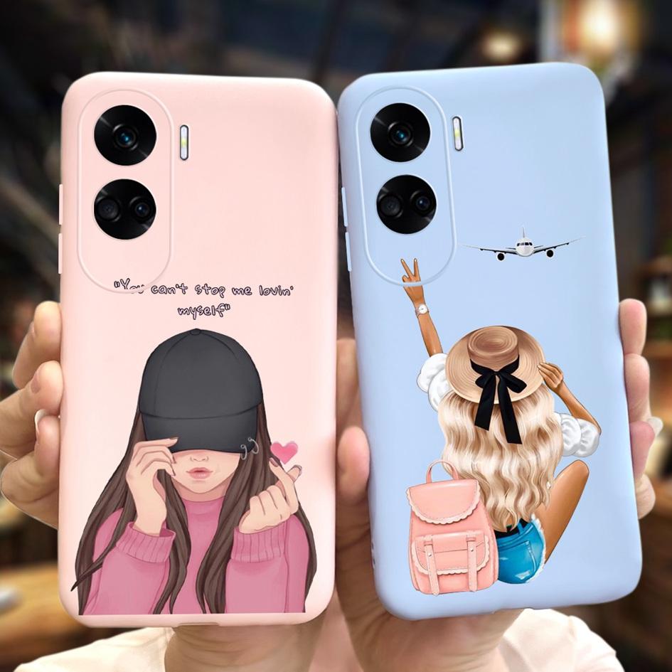 For Cover Honor 90 Lite Phone Case CRT-NX1 Fashion Butterfly Cartoon Slim TPU Soft Silicone Back Cover For Honor 90Lite 5G Funda