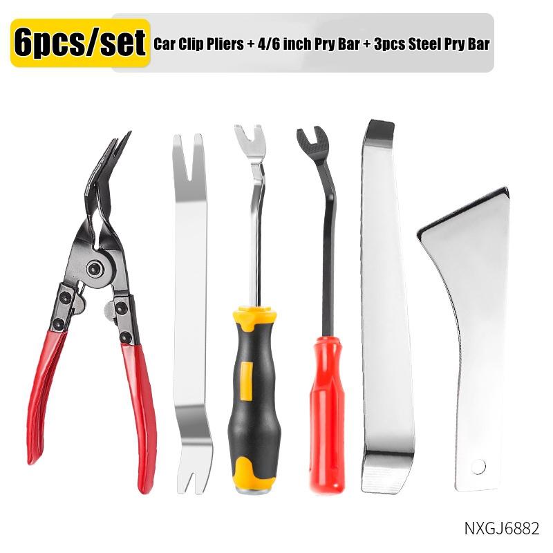 Auto Clip Pliers Car Fastener Trim Rivet Removal Pry Tool Repair Kit For Auto Door Panel,Upholstery,Dashboard,Plastic Fastener