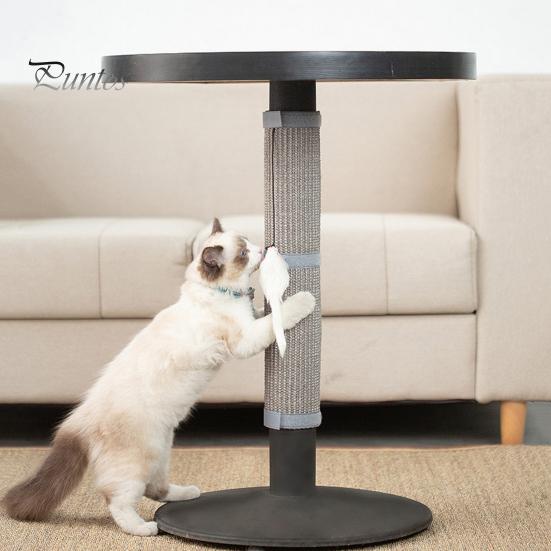 Tampă de zgâriat pisici cu jucărie pentru șoarece Pilă de unghii din sisal natural Tampă de zgâriat Protejează picioarele mobilierului Instalare ușor pentru piciorul de masă