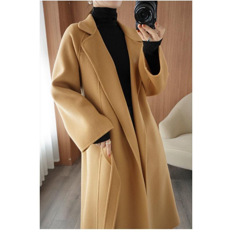 Autumn Winter Solid Color Double-faced Fleece Coat Women Loose Casual Temperament Outwear Cardigan Top