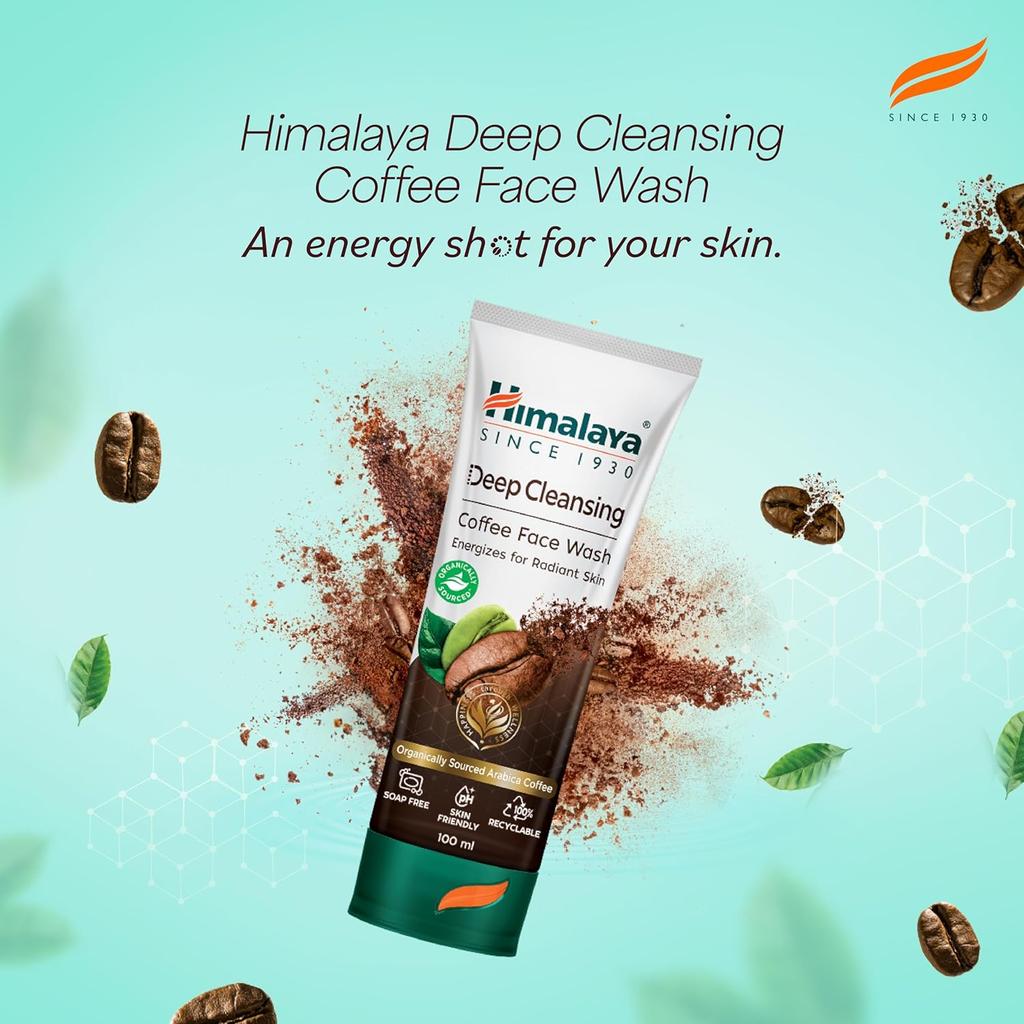 Himalaya Deep Cleansing Coffee Face Wash 100 Ml Pack Of 1 Energizing Radiant Skin Cleanser For Daily Use