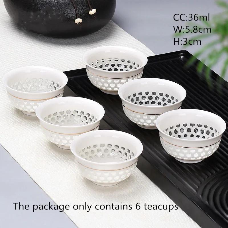 

6pcs\lot Chinese ceramic small tea cup Tea set small tea cup Travel portable tea set Office household drinking utensils WSHYUFEI 200ml