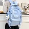 Schoolbag Backpack New Korean Small Fresh Ins Candy Color Trendy Multi-layer Junior High School Student Bag Travel Backpack