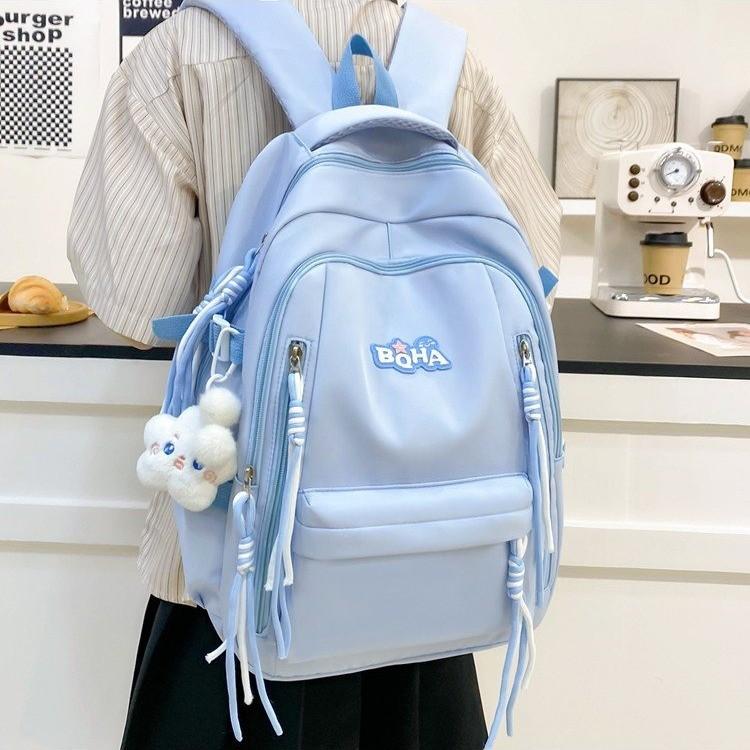 Schoolbag Backpack New Korean Small Fresh Ins Candy Color Trendy Multi-layer Junior High School Student Bag Travel Backpack