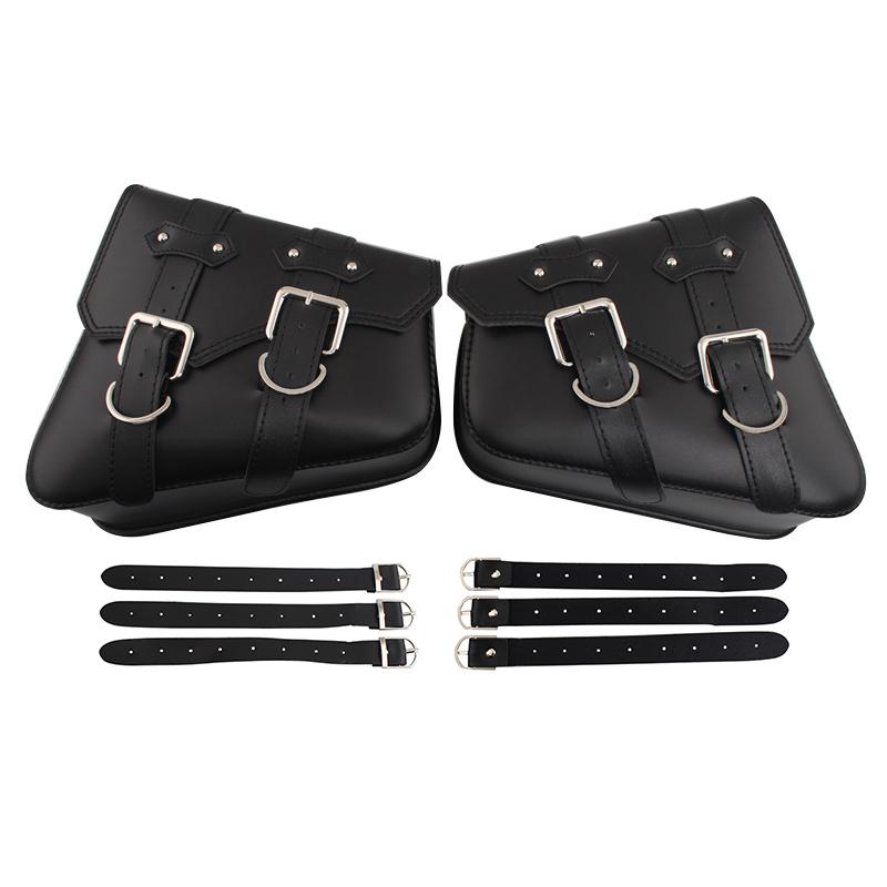 1PC Universal Motorcycle PU Leather Saddlebags Side Tool Pouch Bag Luggage Saddle Bag For Harley Davidson Sportster XL883 XL1200