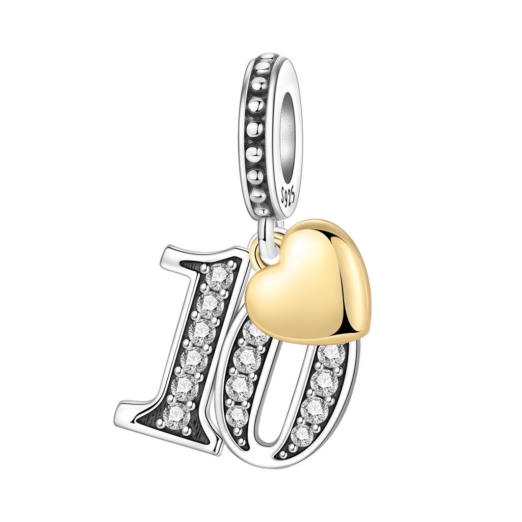 Orstarry DIY Zircon Butterfly 26 Letter Beads 925 Silver Pendant Charms for Bracelet Necklace Jewelry Gifts