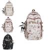 Graffiti Bear Teddy Printed Backpack Large Capacity Travel Bag Schoolbag Student