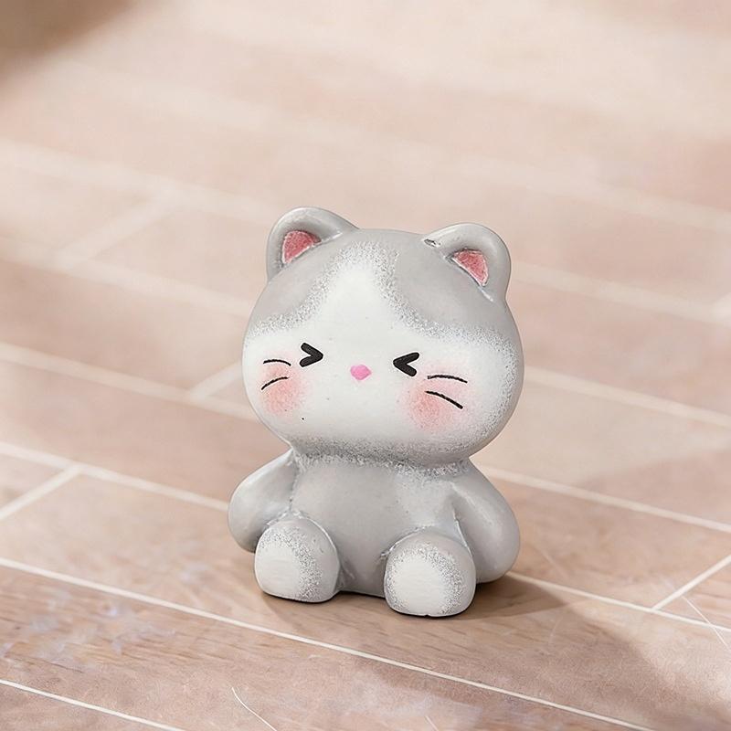 10Pcs Cute Mini Cat Figurines Resin Craft Hand Painted Tiny Kitten Models For Fairy Garden Diy Micro Landscape Decor Accessorie