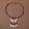 Vintage Tibetan Jewelry Bohemia Headwear Photo Prop Ethnic Tassel Hair Accessory Long Chain Red Stone Hairdress Accessory Girls