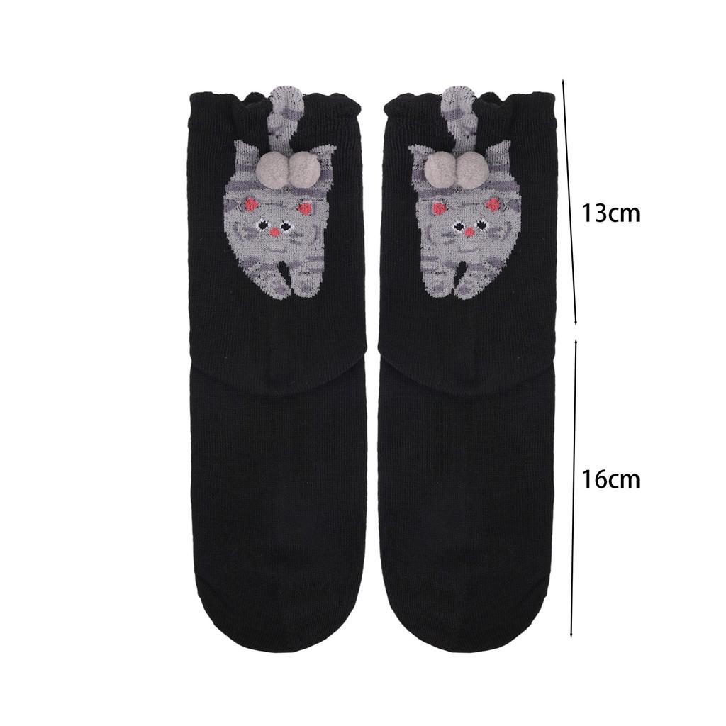 Cute Cartoon Cat Socks with Balls Kawaii Cotton Sock Breathable Soft Socks Girl Women Socks Creative Gifts for Cat Lovers Sox