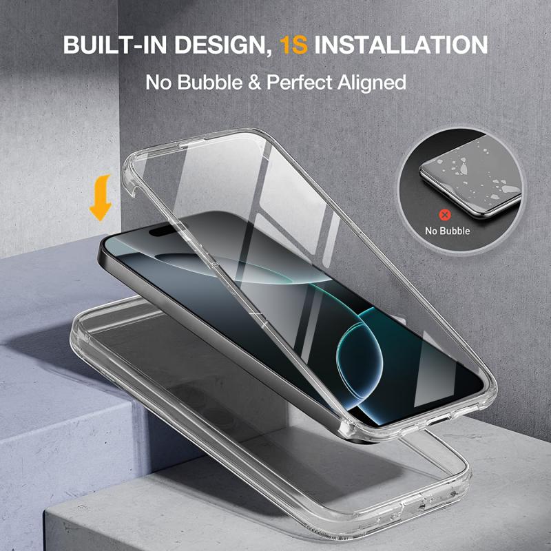 360 Full Coverage Double Front+Back Clear Case For iPhone 17 Air 16E 15 14 11 12 13 Pro Max Mini X XR XS 8 Plus Shockproof Cover
