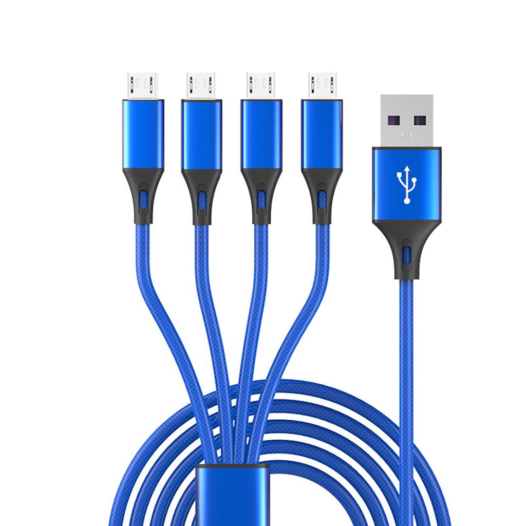 1 In 3/4/5 Out USB To Micro USB Charging Cable Nylon Braide Power Supply Cord Support Quick Charge for Phone Tablets
